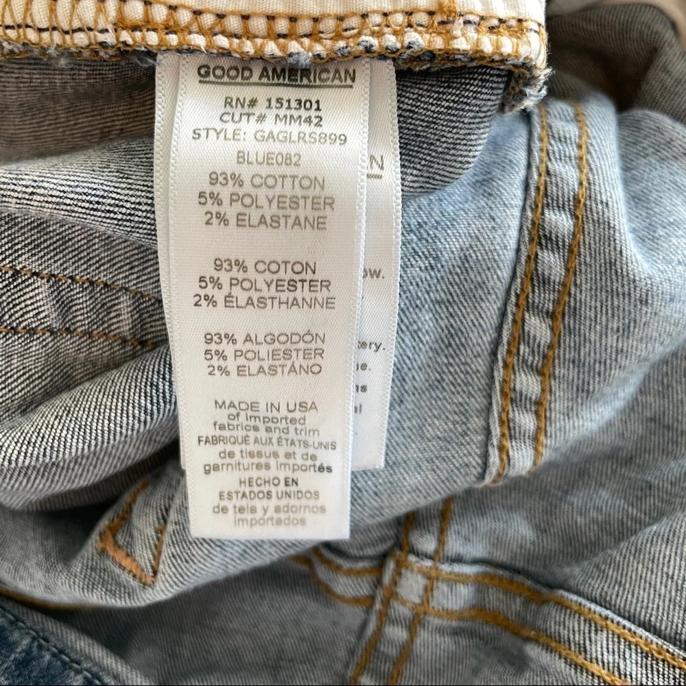 GOOD AMERICAN Good Legs stepped-hem skinny high-rise jeans plus size 24
